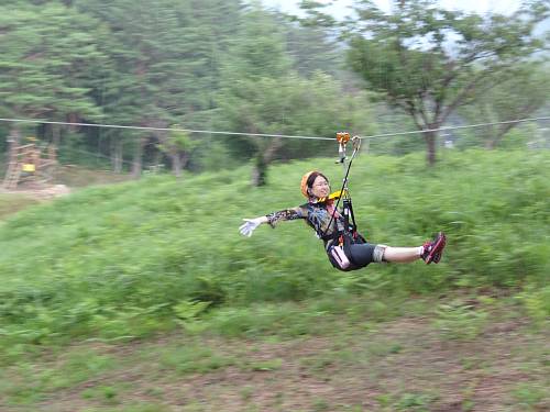 ジップラインって 広島なら恐羅漢 ユートピアサイオト 急がばまわれ